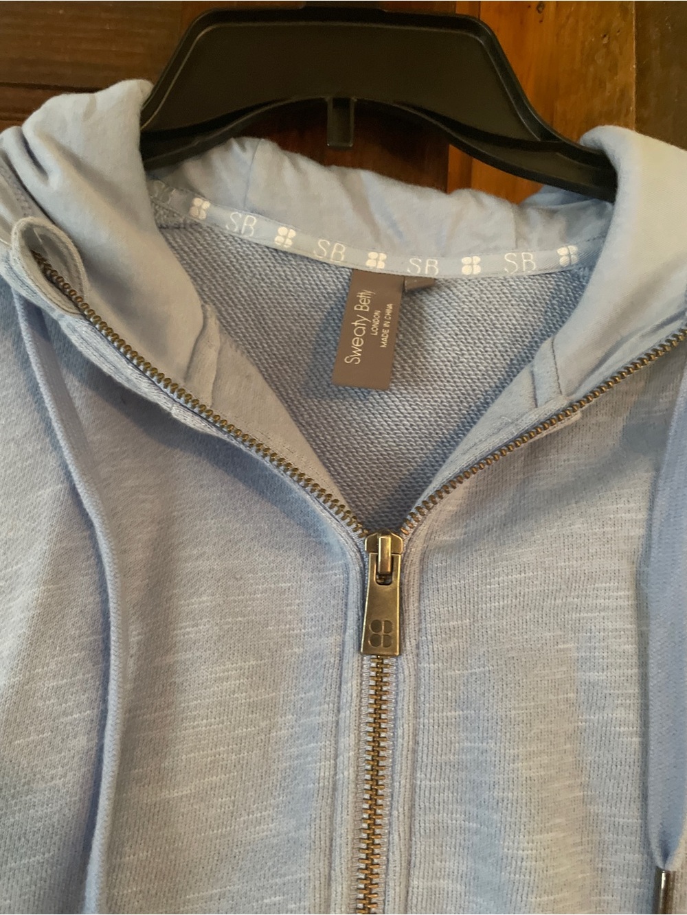 Sweaty Betty Pale Blue Full-Zip Hoodie